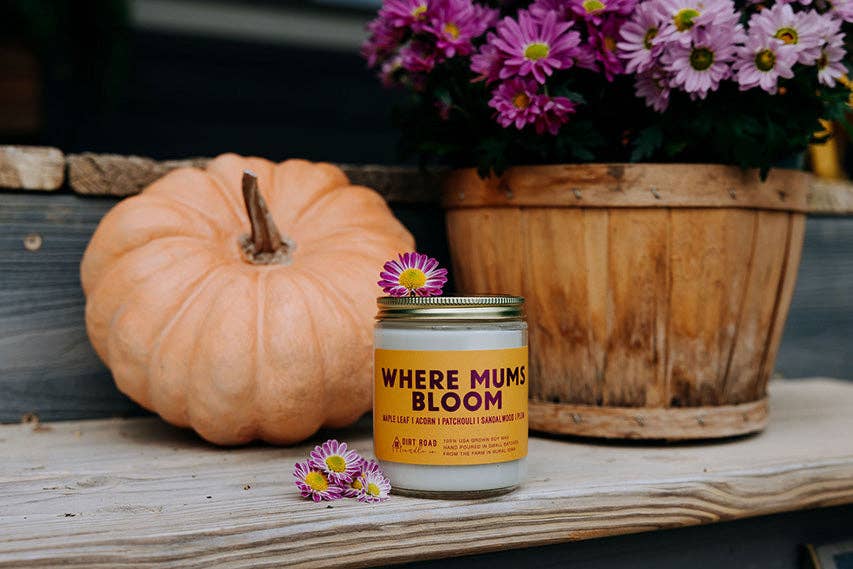 Where Mums Bloom Candle: 8 oz Candle