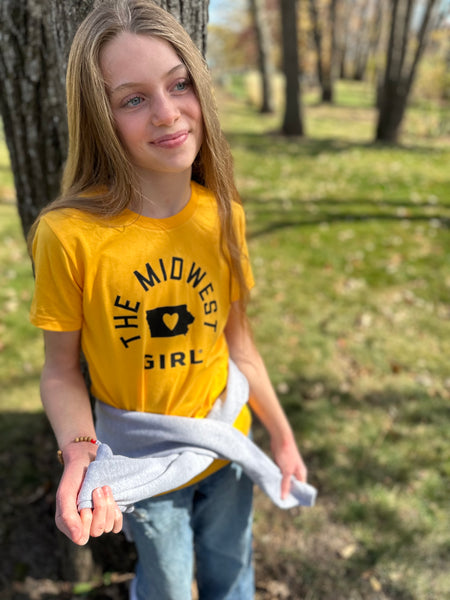 Iowa Tee for Kids in Gold