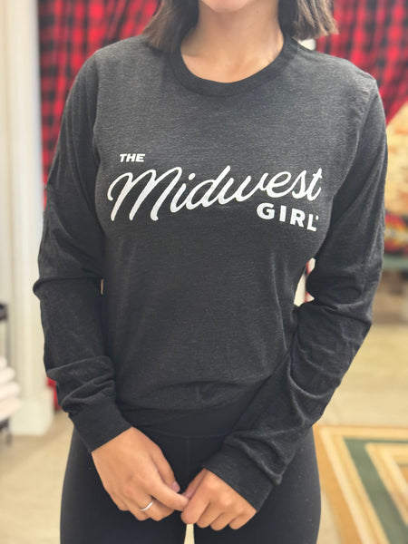 The Midwest Girl Long Sleeve in Charcoal