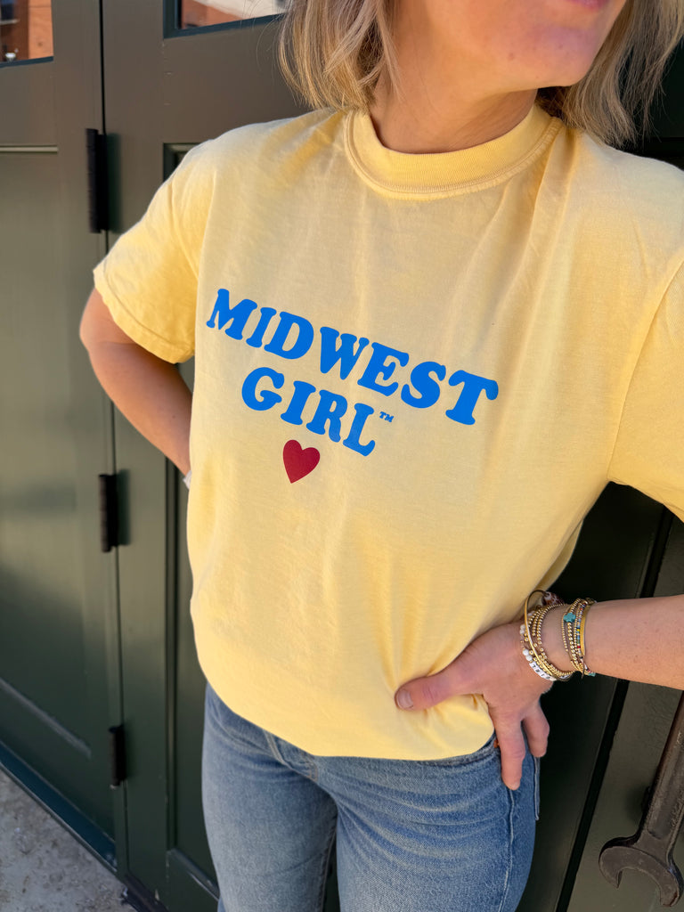 Midwest Girl Tee in Butter Yellow