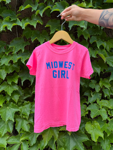 Midwest Girl Tee in Neon Pink for Kids