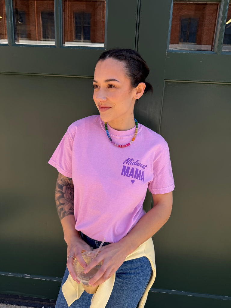 Midwest Mama Tee in Rose Quartz