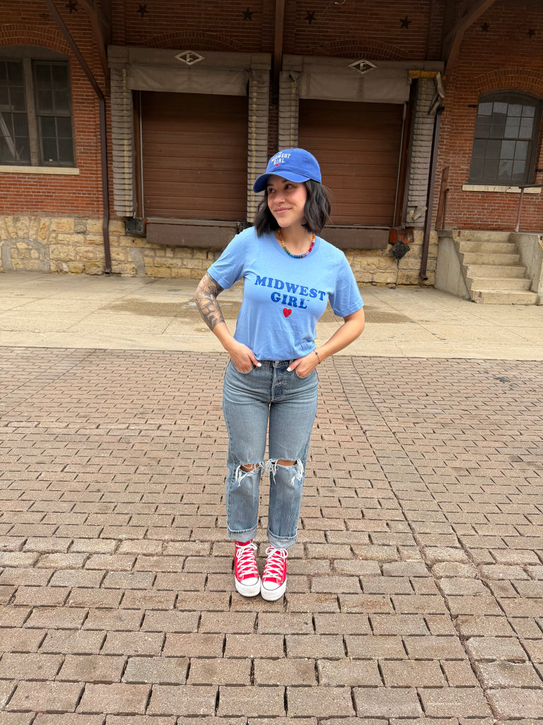 Midwest Girl Tee in Carolina Blue