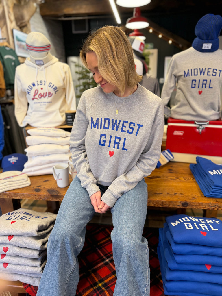Midwest Girl Crew in Athletic Gray
