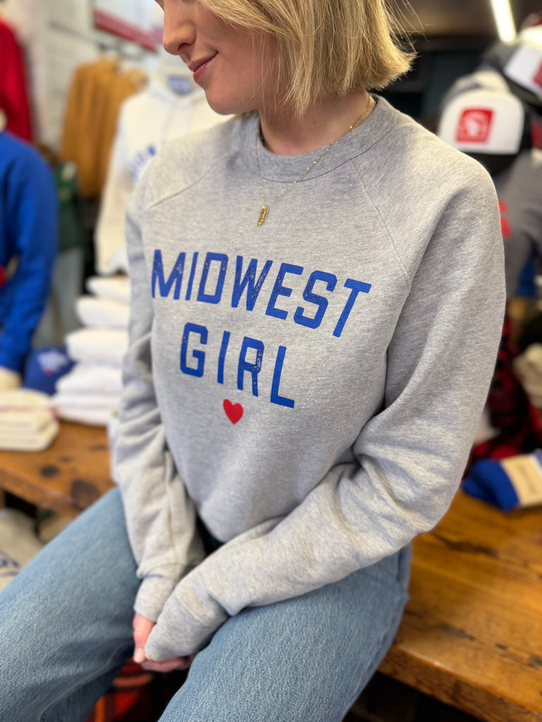 Midwest Girl Crew in Athletic Gray