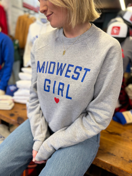 Midwest Girl Crew in Athletic Gray