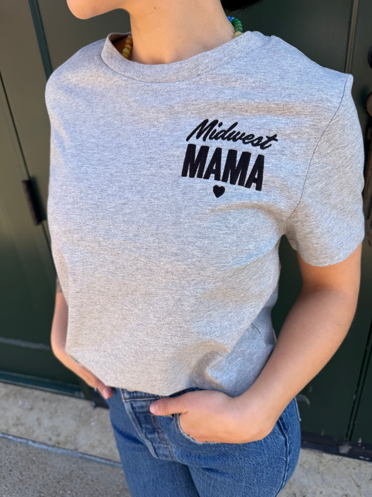 Midwest Mama Tee in Gray