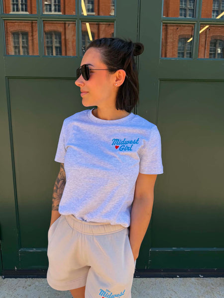 Midwest Girl Women's Tee in Heather Gray