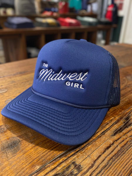 The Midwest Girl Trucker Hat in Navy