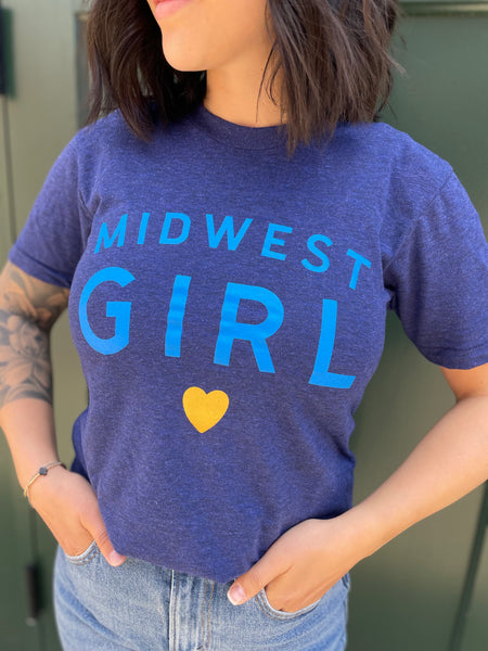 Midwest Girl Tee in Navy