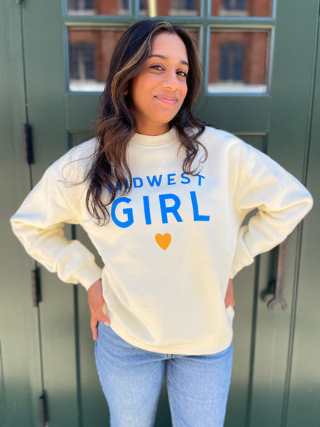 Midwest Girl Crew in Butter Yellow