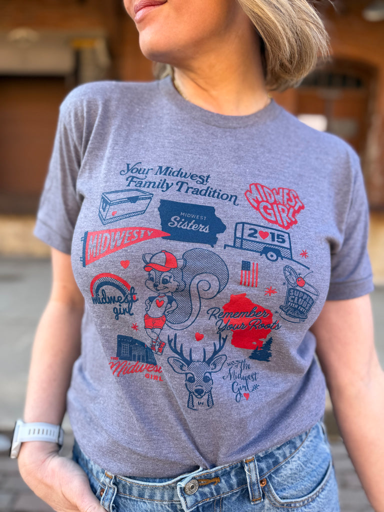 The Midwest Girl Icon Tee in Gray