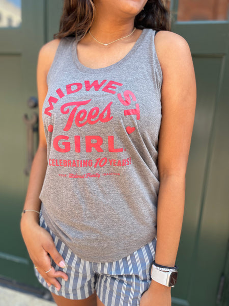 Midwest Girl Racer Back in Gray