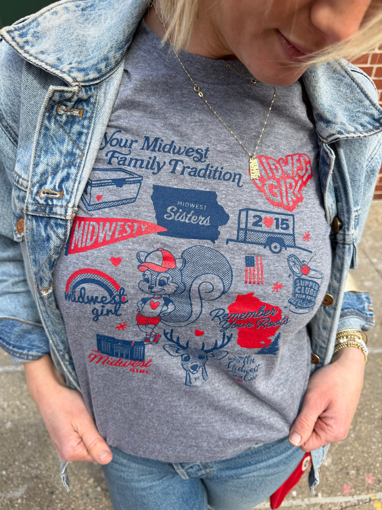 The Midwest Girl Icon Tee in Gray