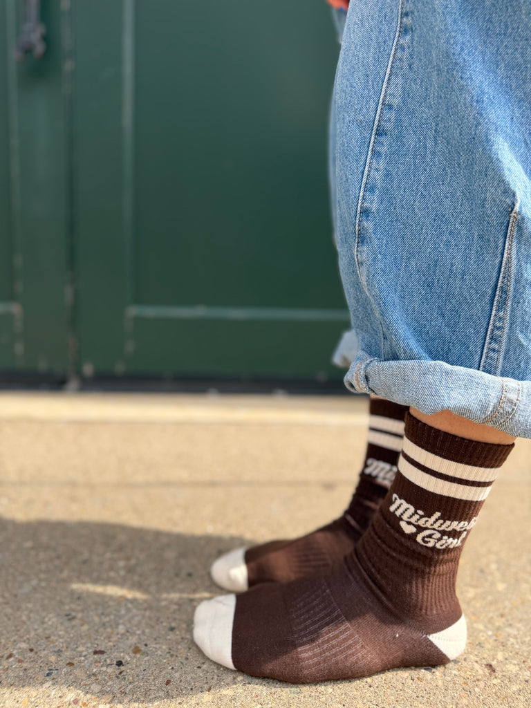 Midwest Girl Socks in Chocolate