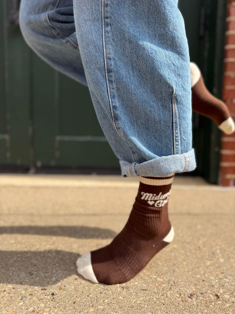 Midwest Girl Socks in Chocolate