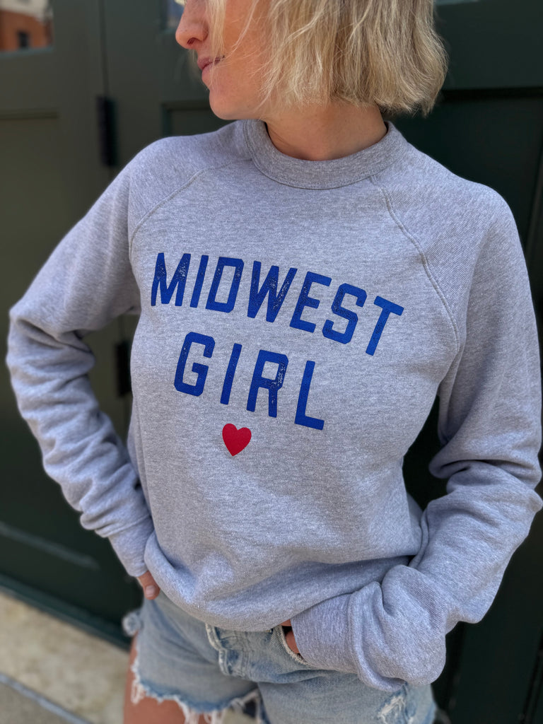 Midwest Girl Crew in Athletic Gray