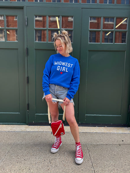 Midwest Girl Crew in Royal Blue