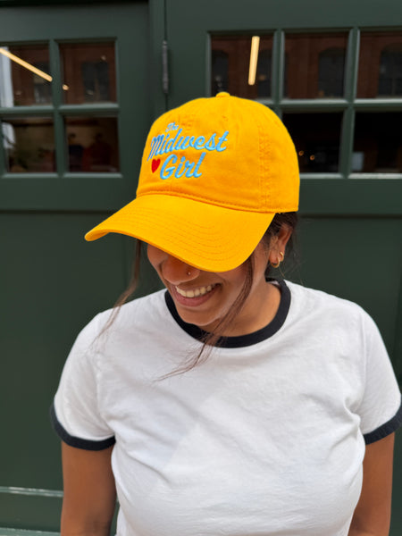 Midwest Girl Dad Hat in Gold