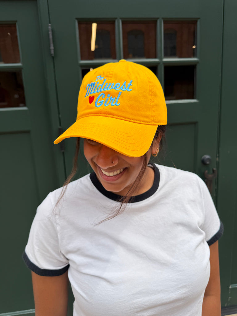 Midwest Girl Dad Hat in Gold