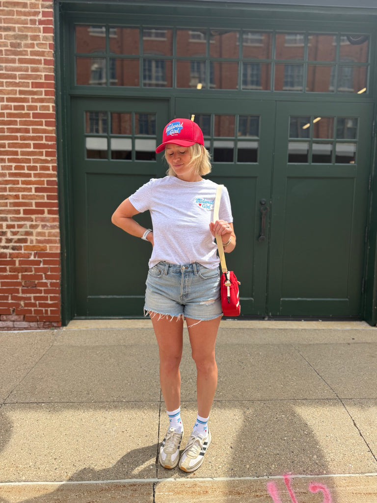 Midwest Girl Women's Tee in Heather Gray