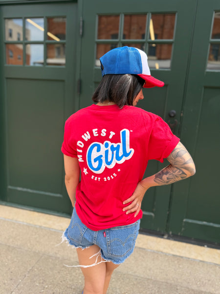 Midwest Girl Star Lake Tee in Red