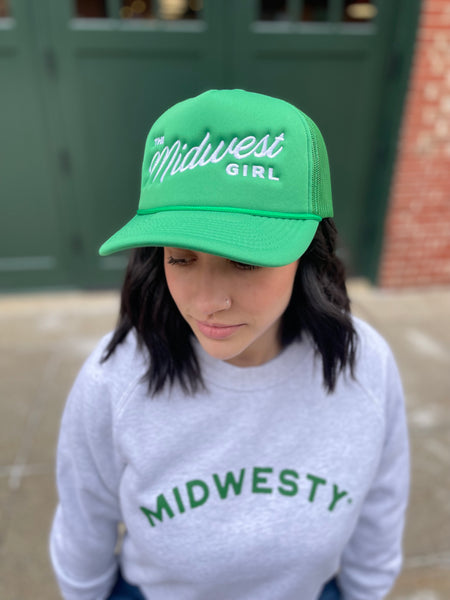 The Midwest Girl Trucker Hat in Green