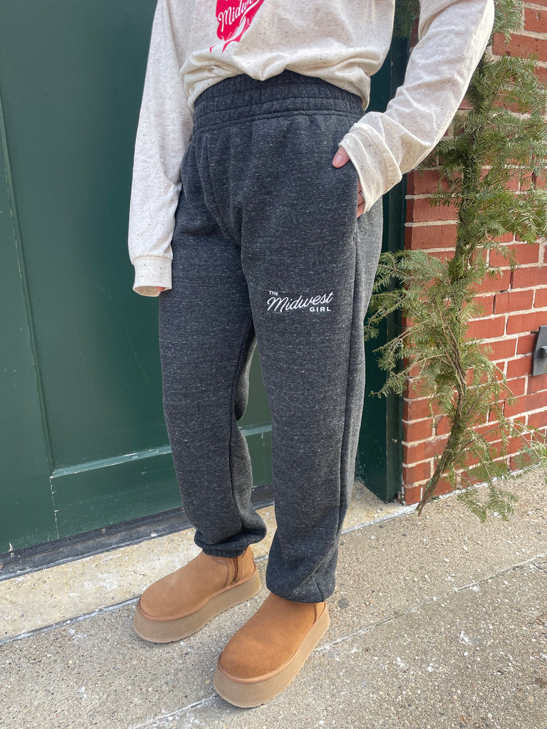 The Midwest Girl Sweats in Charcoal