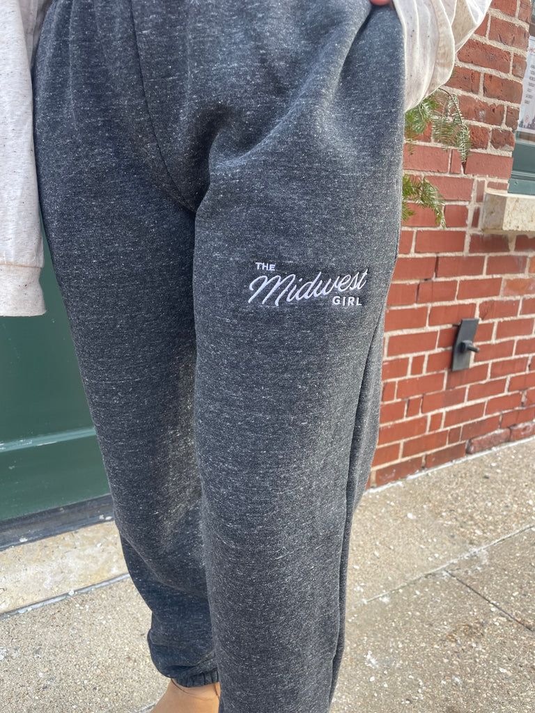The Midwest Girl Sweats in Charcoal