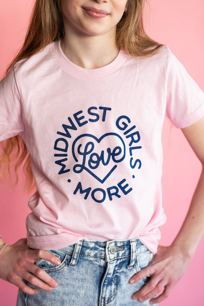 Love More Tee for Kids in Pink