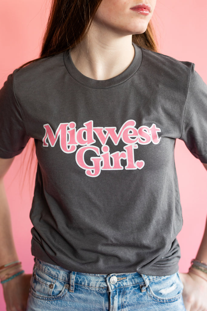 Midwest Girl Way Tee in Asphalt