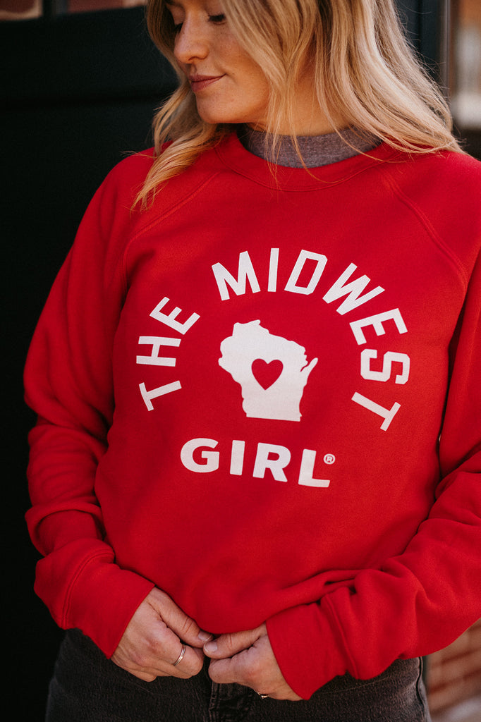 Girl in hot sale red sweatshirt