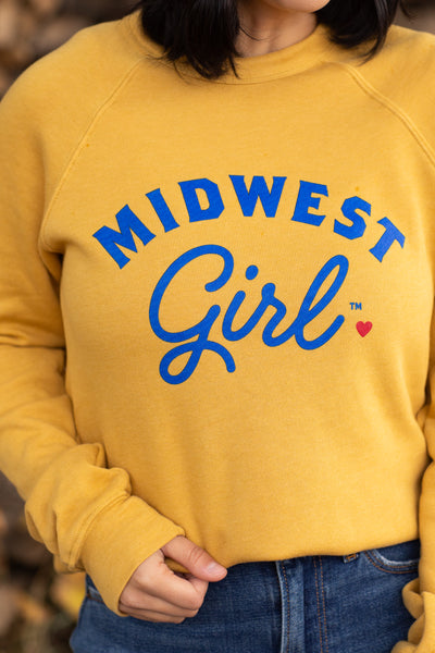 Midwest Girl Crew in Mustard