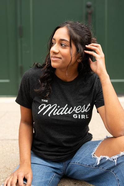 The Midwest Girl Tee in Charcoal