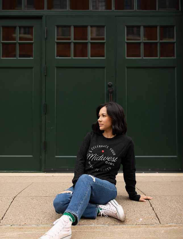 The Midwest Girl Long Sleeve in Charcoal