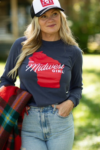 Wisconsin Long Sleeve in Navy