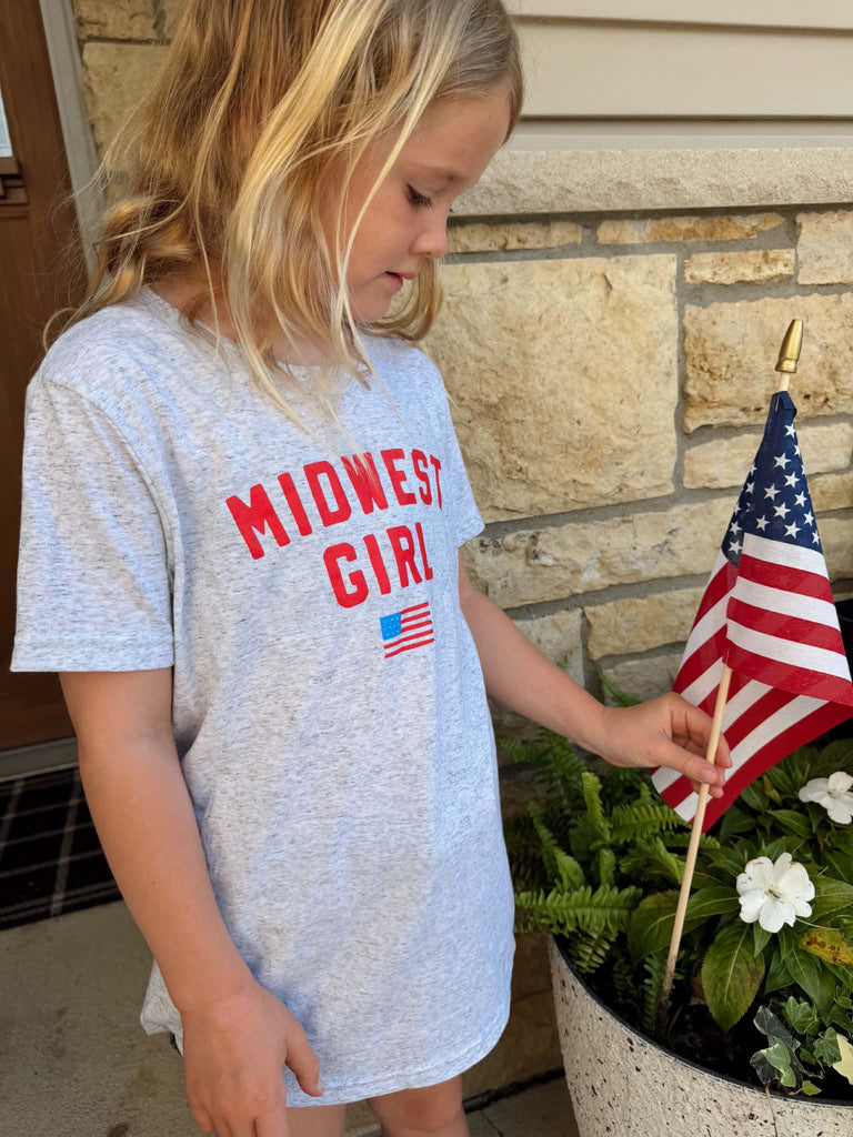 Midwest Girl Flag Tee for Youth