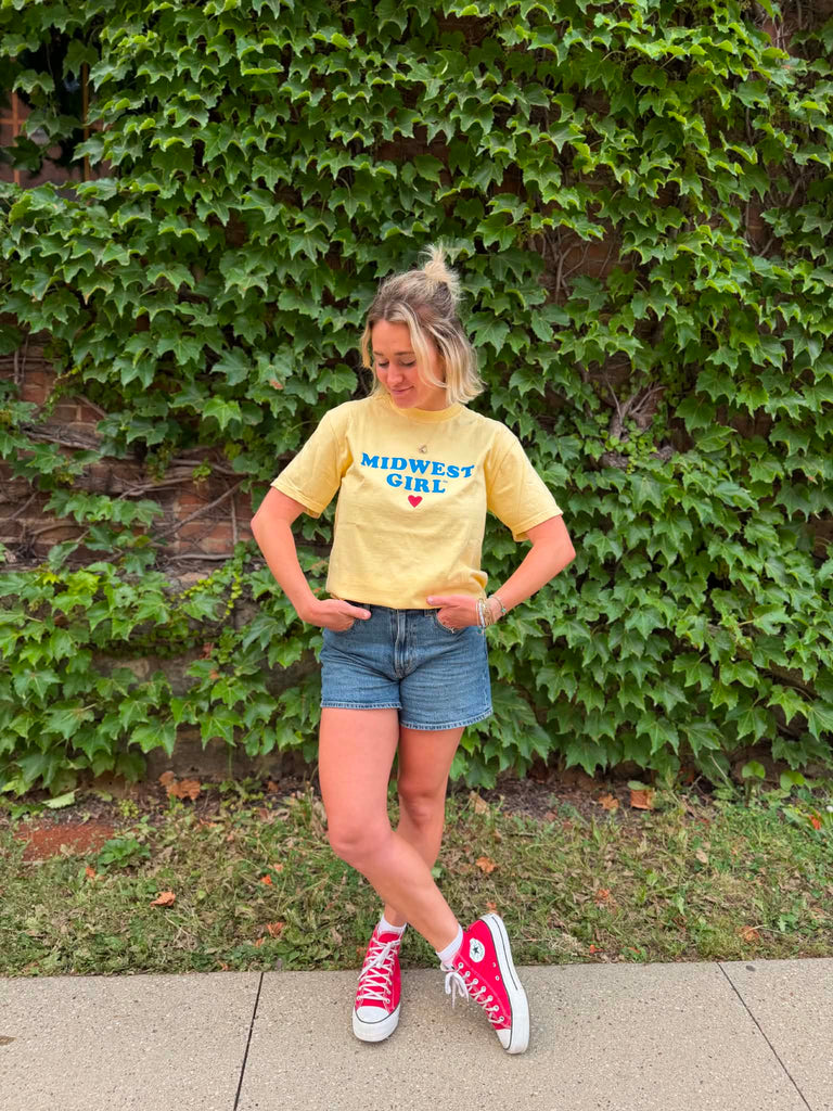 Midwest Girl Tee in Butter Yellow