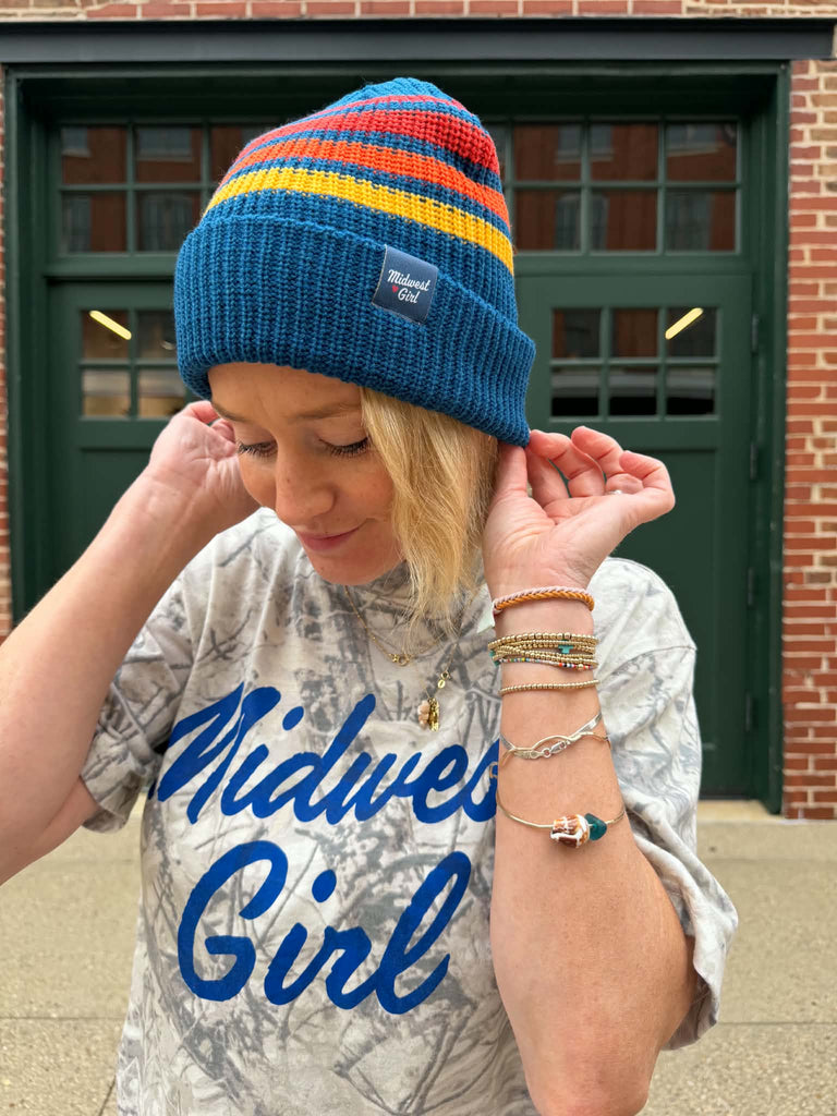 Midwest Girl Stripe Beanie
