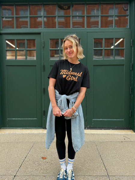 Midwest Girl Rocker Tee in Black