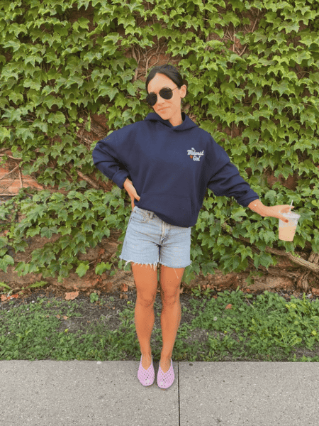Midwest Girl Hoodie in Navy Blue