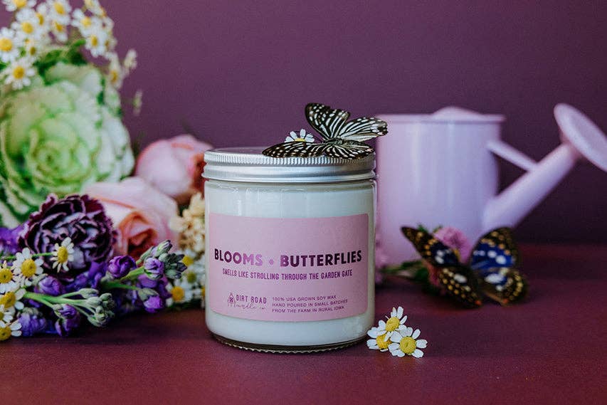 Blooms + Butterflies Candle: 8 oz Candle