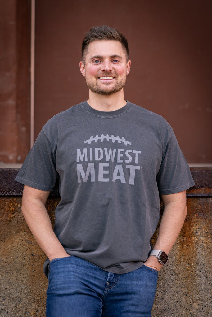 Midwest Meat Tee in Vintage Charcoal