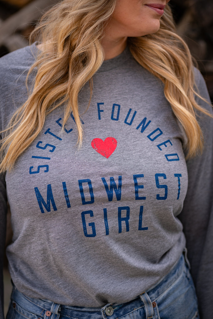 Midwest Girl Long Sleeve in Gray