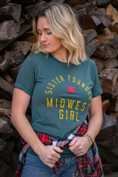 Midwest Girl Tee in Pine
