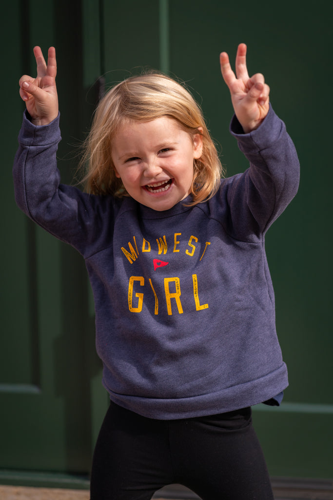 Midwest Girl Crew for Kids in Navy