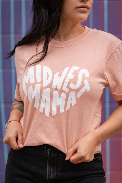 Midwest Mama Tee in Peach