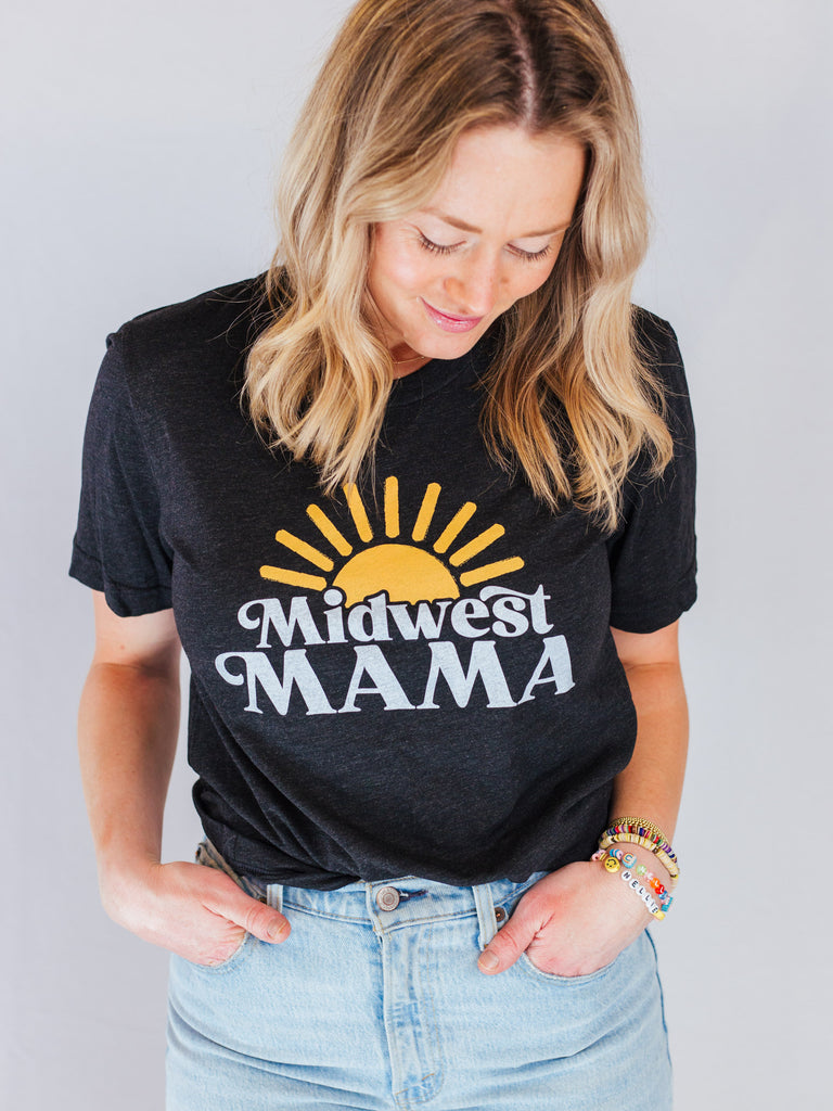 Sonny Midwest Mama Charcoal Black Tee